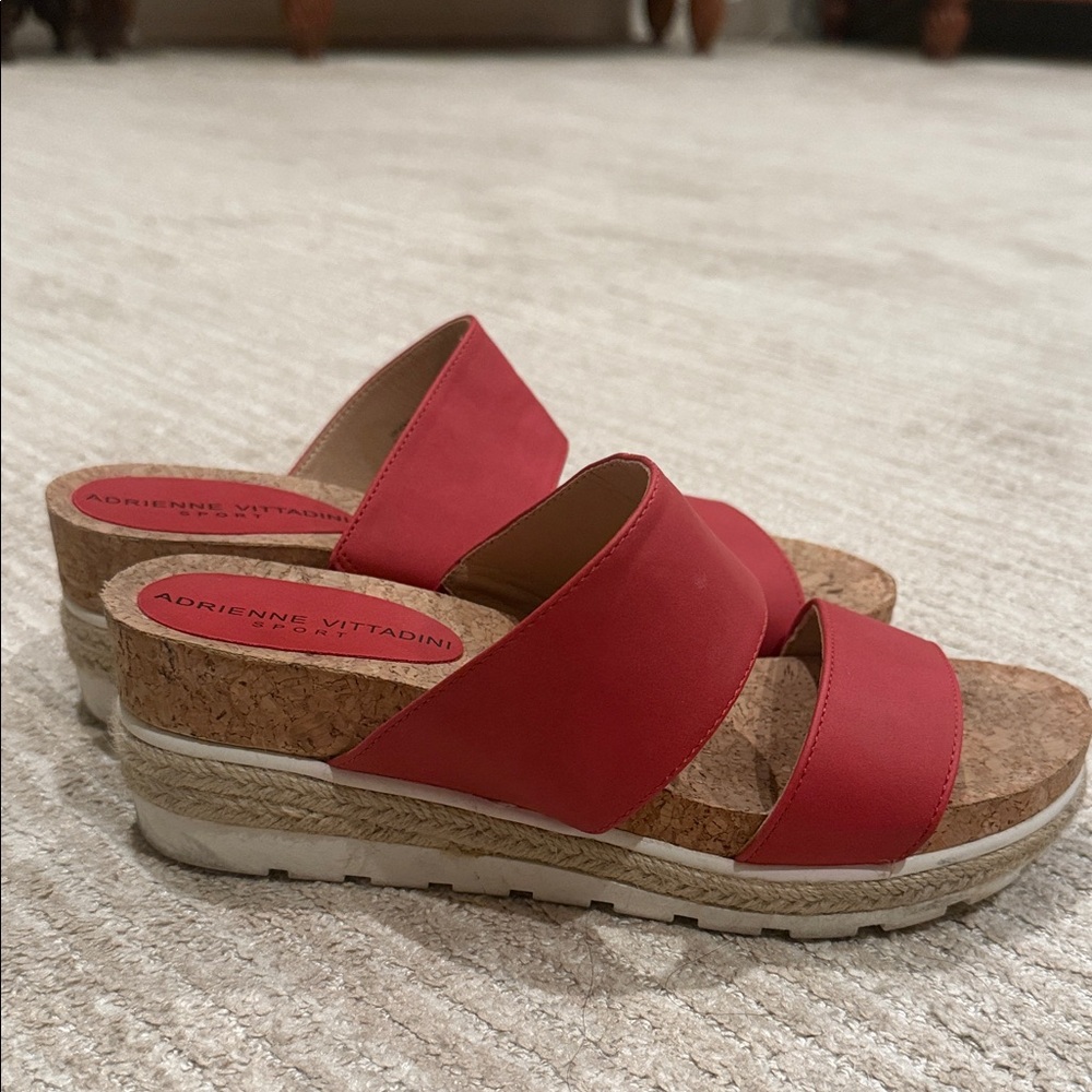 Adrienne Vittadini Women's Red Sandals - Picture 3 of 4
